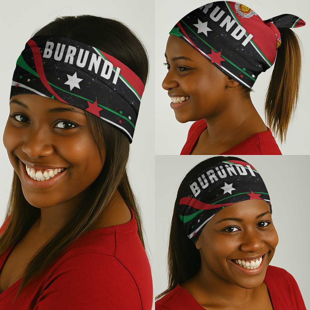 Burundi Neck Gaiter with Athletics Runners Black Red Green Flag Spirit - African Pride