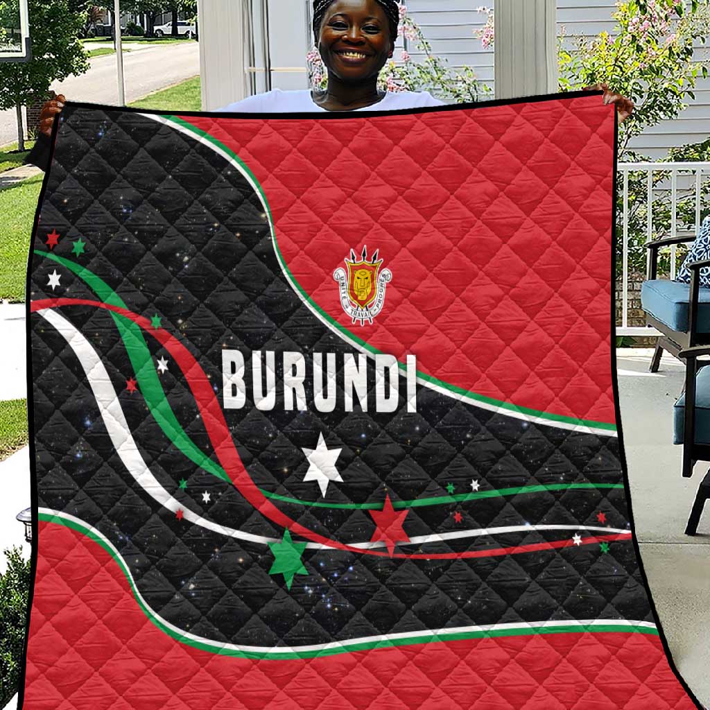 Burundi Quilt with Athletics Runners Black Red Green Flag Spirit