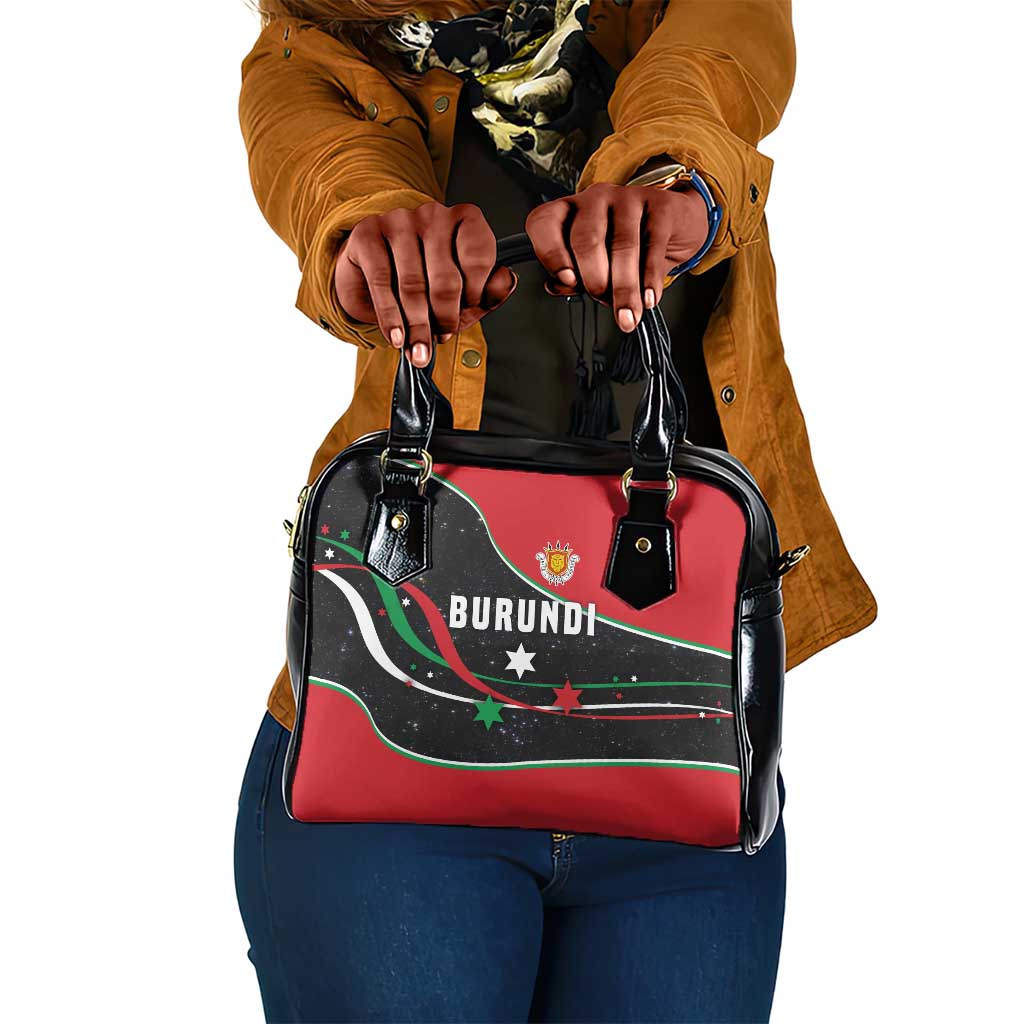 Burundi Shoulder Handbag with Athletics Runners Black Red Green Flag Spirit
