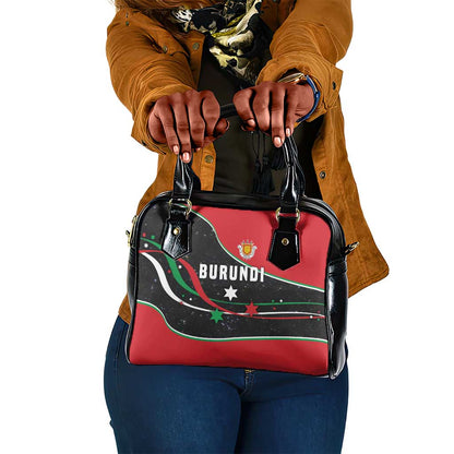 Burundi Shoulder Handbag with Athletics Runners Black Red Green Flag Spirit