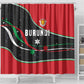 Burundi Shower Curtain with Athletics Runners Black Red Green Flag Spirit