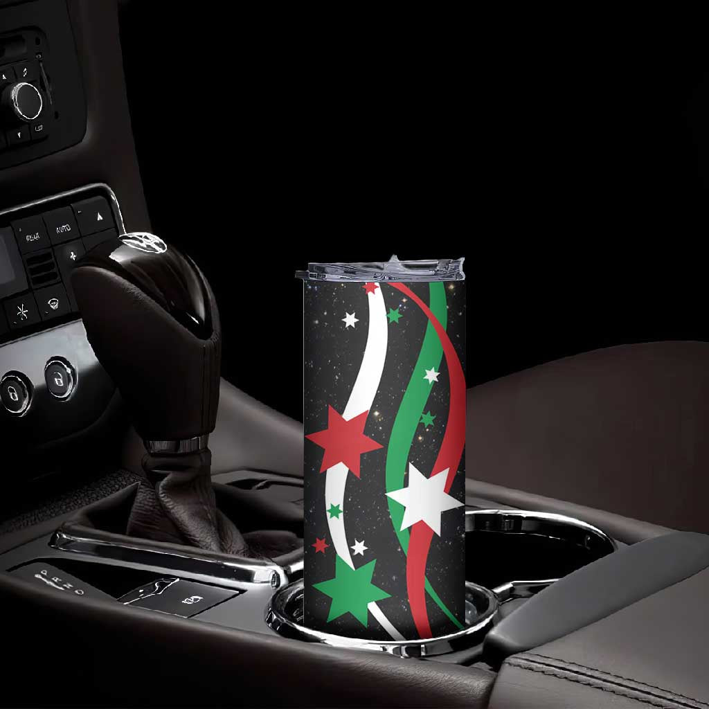 Burundi Skinny Tumbler with Athletics Runners Black Red Green Flag Spirit
