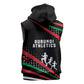 Burundi Sleeveless Zip Hoodie with Athletics Runners Black Red Green Flag Spirit - African Pride