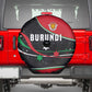 Burundi Spare Tire Cover with Athletics Runners Black Red Green Flag Spirit