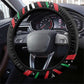 Burundi Steering Wheel Cover with Athletics Runners Black Red Green Flag Spirit