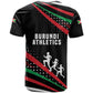 Burundi T shirt with Athletics Runners Black Red Green Flag Spirit