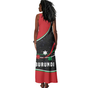 Burundi Tank Maxi Dress with Athletics Runners Black Red Green Flag Spirit