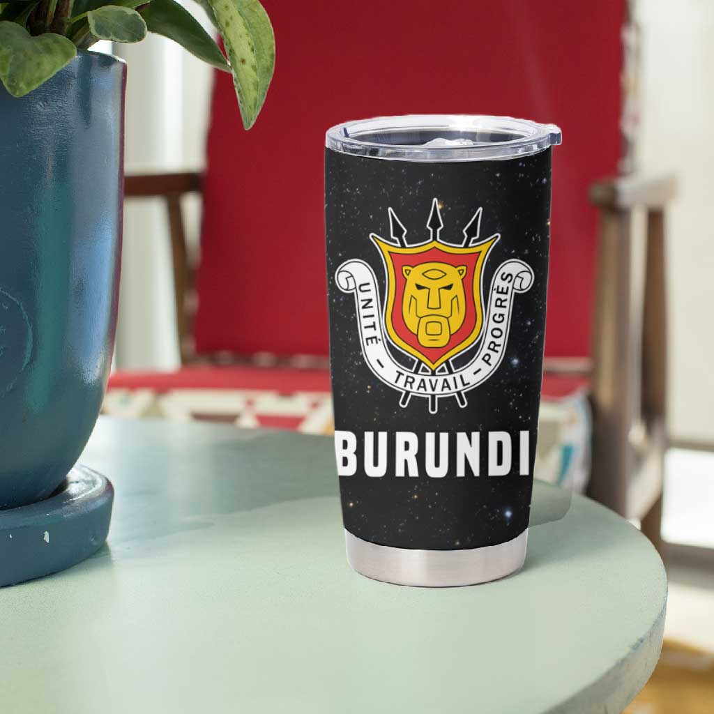 Burundi Tumbler Cup with Athletics Runners Black Red Green Flag Spirit