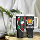 Burundi Tumbler With Handle with Athletics Runners Black Red Green Flag Spirit