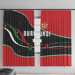 Burundi Window Curtain with Athletics Runners Black Red Green Flag Spirit