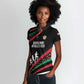 Burundi Women Polo Shirt with Athletics Runners Black Red Green Flag Spirit