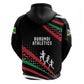 Burundi Zip Hoodie with Athletics Runners Black Red Green Flag Spirit