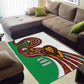 Burundi Lion Tribal Pattern Area Rug - National Motto Unité Travail Progrès