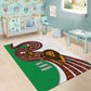 Burundi Lion Tribal Pattern Area Rug - National Motto Unité Travail Progrès
