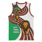 Burundi Lion Tribal Pattern Basketball Jersey - National Motto Unité Travail Progrès TS04