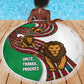 Burundi Lion Tribal Pattern Beach Blanket - National Motto Unité Travail Progrès