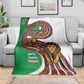 Burundi Lion Tribal Pattern Blanket - National Motto Unité Travail Progrès
