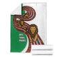 Burundi Lion Tribal Pattern Blanket - National Motto Unité Travail Progrès