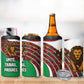 Burundi Lion Tribal Pattern 4 in 1 Can Cooler Tumbler - National Motto Unité Travail Progrès