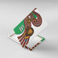Burundi Lion Tribal Pattern Canvas Wall Art - National Motto Unité Travail Progrès