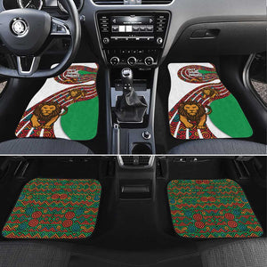 Burundi Lion Tribal Pattern Car Mats - National Motto Unité Travail Progrès