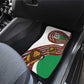 Burundi Lion Tribal Pattern Car Mats - National Motto Unité Travail Progrès