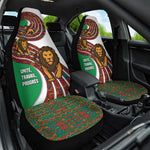 Burundi Lion Tribal Pattern Car Seat Cover - National Motto Unité Travail Progrès