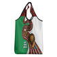 Burundi Lion Tribal Pattern Grocery Bag - National Motto Unité Travail Progrès