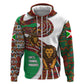Burundi Lion Tribal Pattern Hoodie - National Motto Unité Travail Progrès