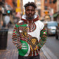 Burundi Lion Tribal Pattern Hoodie - National Motto Unité Travail Progrès