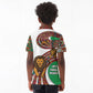 Burundi Lion Tribal Pattern Kid Polo Shirt - National Motto Unité Travail Progrès