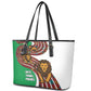 Burundi Lion Tribal Pattern Leather Tote Bag - National Motto Unité Travail Progrès