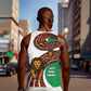 Burundi Lion Tribal Pattern Men Tank Top - National Motto Unité Travail Progrès