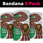 Burundi Lion Tribal Pattern Neck Gaiter - National Motto Unité Travail Progrès - African Pride