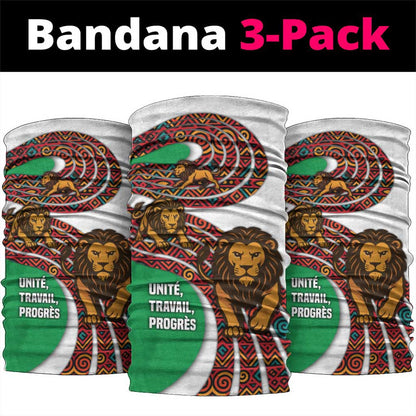 Burundi Lion Tribal Pattern Neck Gaiter - National Motto Unité Travail Progrès - African Pride