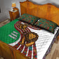 Burundi Lion Tribal Pattern Quilt Bed Set - National Motto Unité Travail Progrès