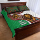 Burundi Lion Tribal Pattern Quilt Bed Set - National Motto Unité Travail Progrès