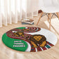 Burundi Lion Tribal Pattern Round Carpet - National Motto Unité Travail Progrès