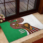 Burundi Lion Tribal Pattern Rubber Doormat - National Motto Unité Travail Progrès