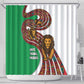 Burundi Lion Tribal Pattern Shower Curtain - National Motto Unité Travail Progrès