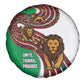 Burundi Lion Tribal Pattern Spare Tire Cover - National Motto Unité Travail Progrès