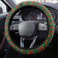Burundi Lion Tribal Pattern Steering Wheel Cover - National Motto Unité Travail Progrès