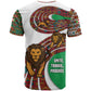 Burundi Lion Tribal Pattern T shirt - National Motto Unité Travail Progrès