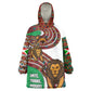 Burundi Lion Tribal Pattern Wearable Blanket Hoodie - National Motto Unité Travail Progrès