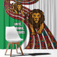 Burundi Lion Tribal Pattern Window Curtain - National Motto Unité Travail Progrès