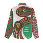 Burundi Lion Tribal Pattern Women Casual Shirt - National Motto Unité Travail Progrès