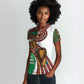 Burundi Lion Tribal Pattern Women Polo Shirt - National Motto Unité Travail Progrès