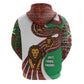 Burundi Lion Tribal Pattern Zip Hoodie - National Motto Unité Travail Progrès