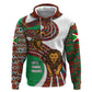 Burundi Lion Tribal Pattern Zip Hoodie - National Motto Unité Travail Progrès
