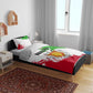 Burundi Flag Bedding Set with National Emblem and Motto Unité Travail Progres
